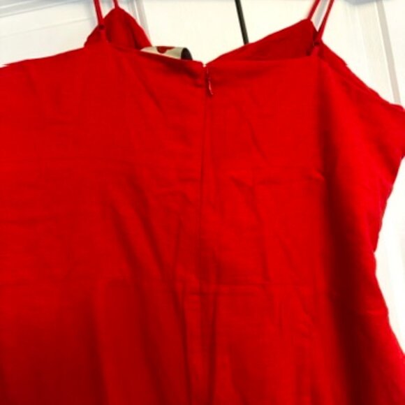 XL NWT Farm Rio CHERRY RED LINEN JUMPSUIT ROMPER- NWT - Picture 3 of 12